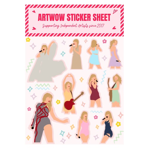 ART WOW - A5 Sticker Sheet - "Eras Mashup" by The Girl Next Door