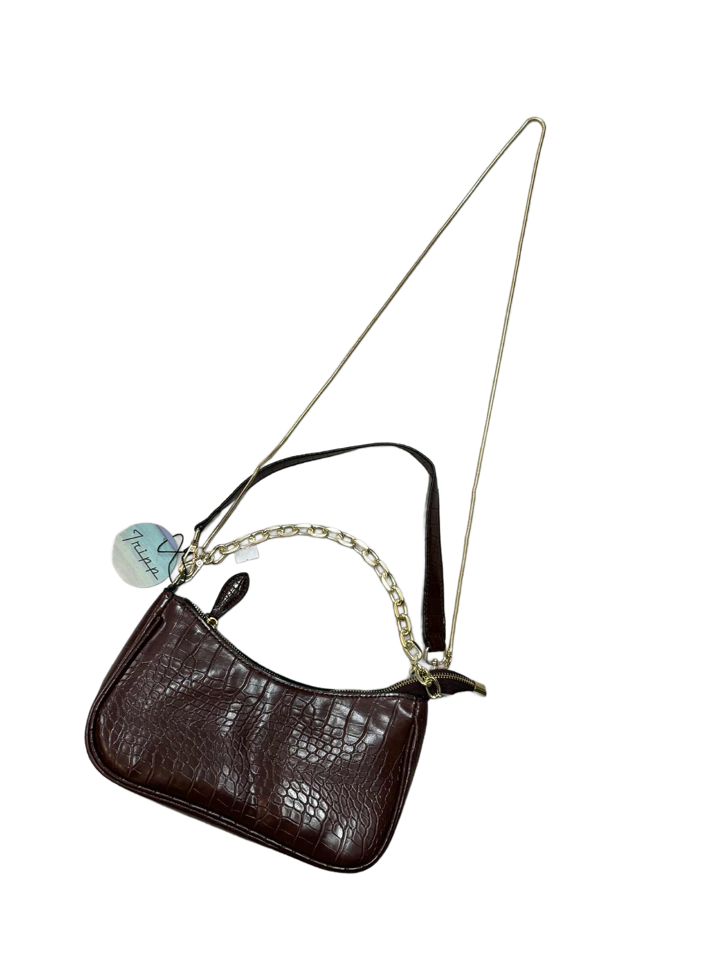 Tripp - Textured Shoulder Bag - Cherry Chocolate