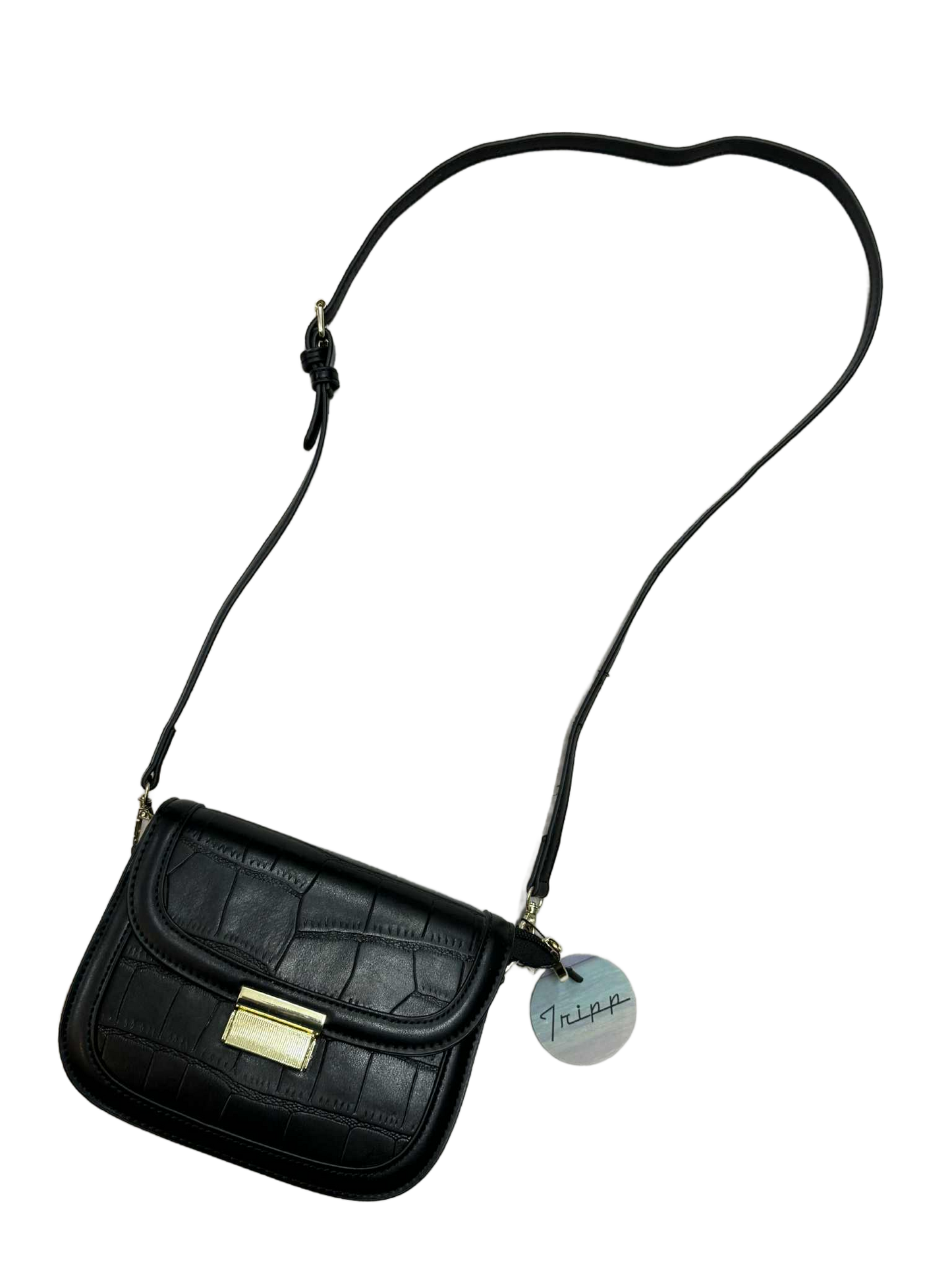 Tripp - Textured Saddle Bag - Black