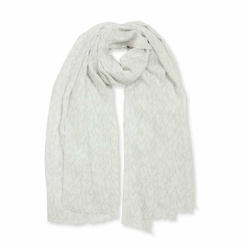 KATIE LOXTON - Sentiment Scarf - Love Love Love - Pale Grey