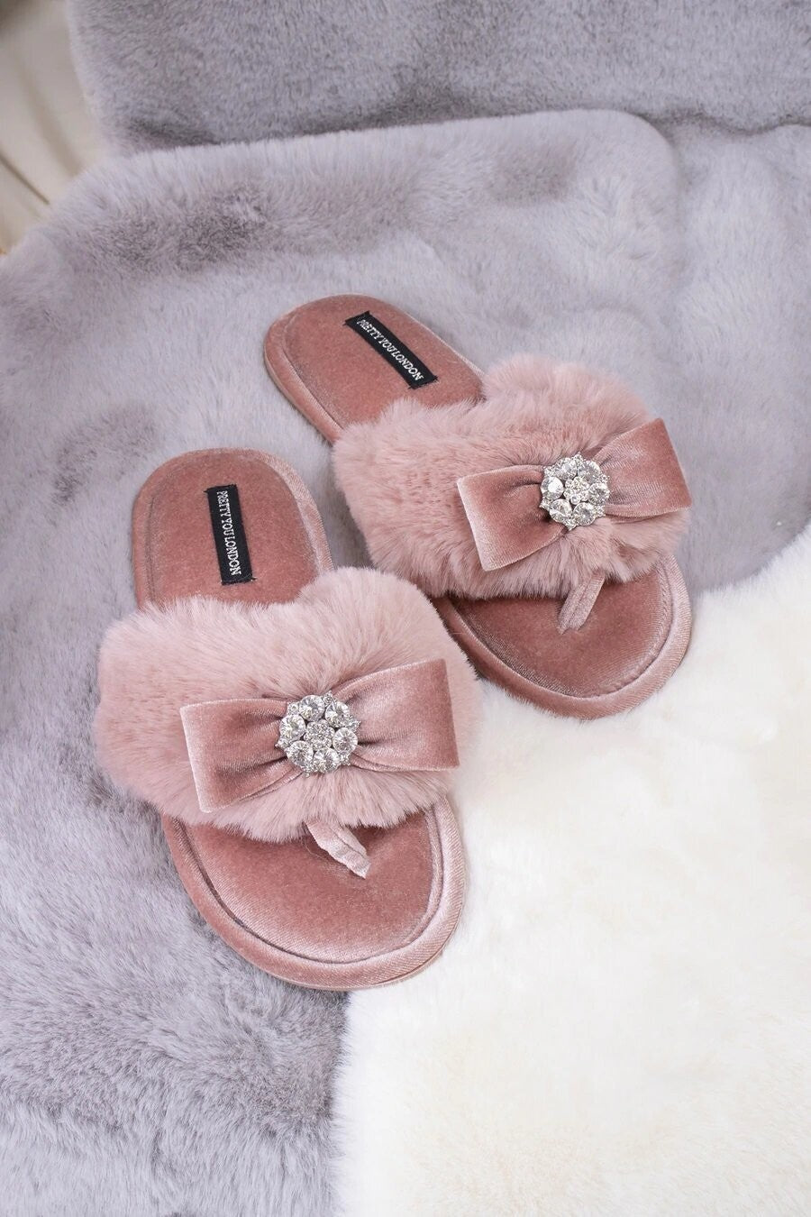 PRETTY YOU LONDON - Amelie Slippers - Pink