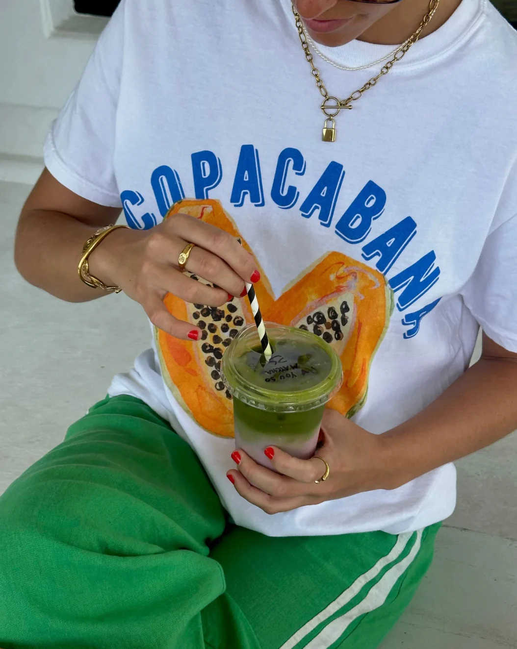 MAKU THE LABEL - Copacabana Tropical - Full Length T-Shirt - White