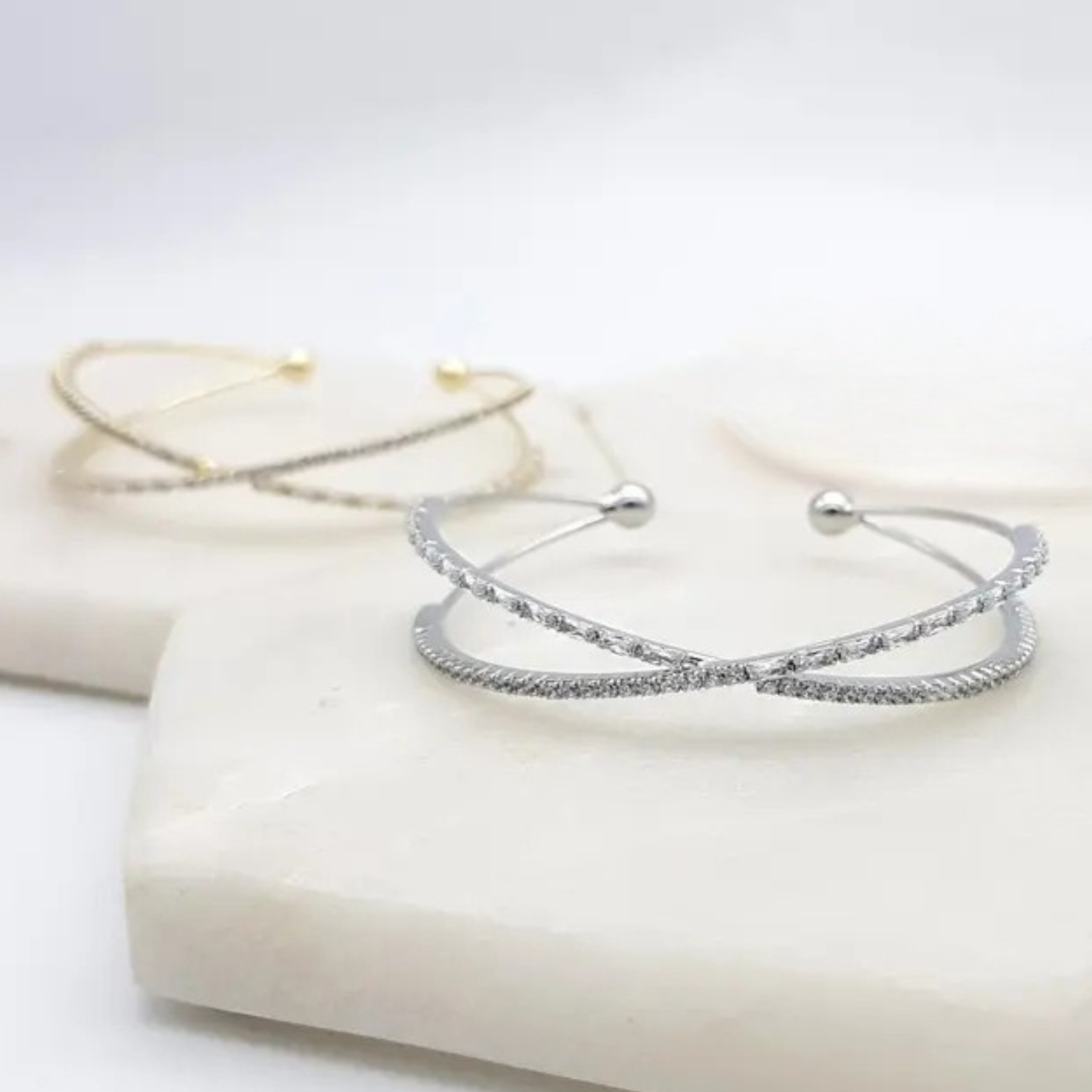 CHRYSALINI - BRACELET - Cross-Over Bracelet - Silver