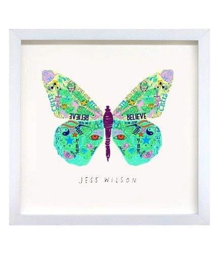ART SLICE - Turquoise Butterfly (framed print)