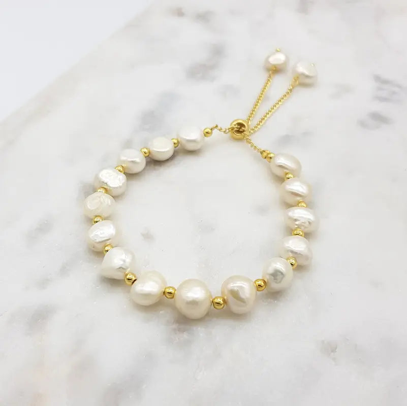 CHRYSALINI - BRACELET - Fresh Water Pearls - Gold