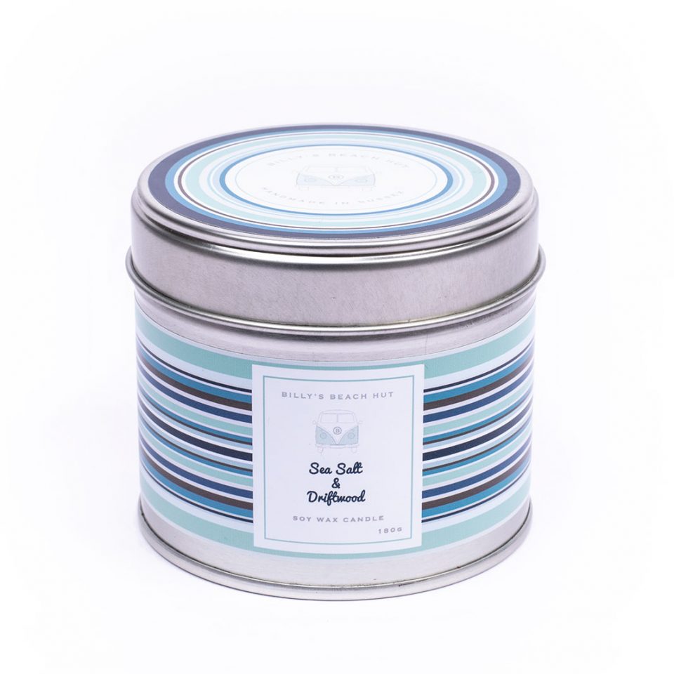 BILLY'S BEACH HUT - Candle in Tin - select from 12 scents