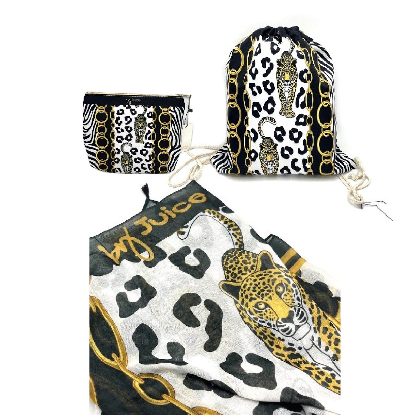JUICE - Beach Set - Beauty Bag, Drawstring Bag & Sarong - select from 4 designs