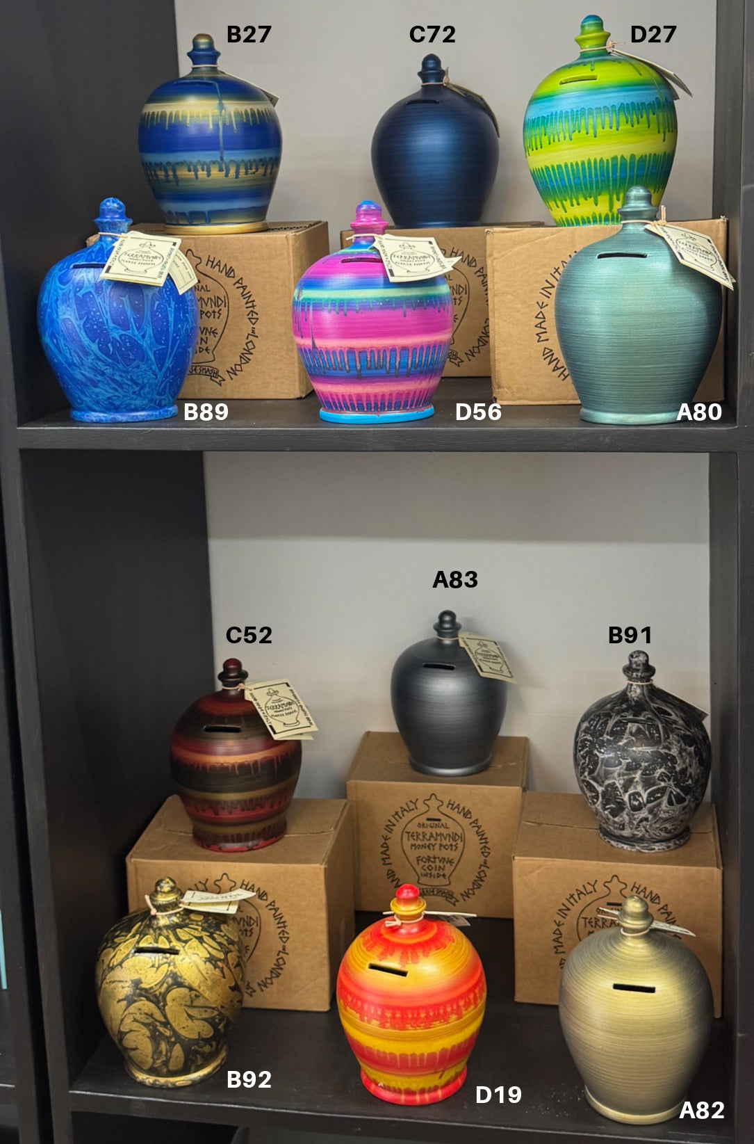 TERRAMUNDI MONEY POTS - B89 - Blue/Pale Blue Marbled