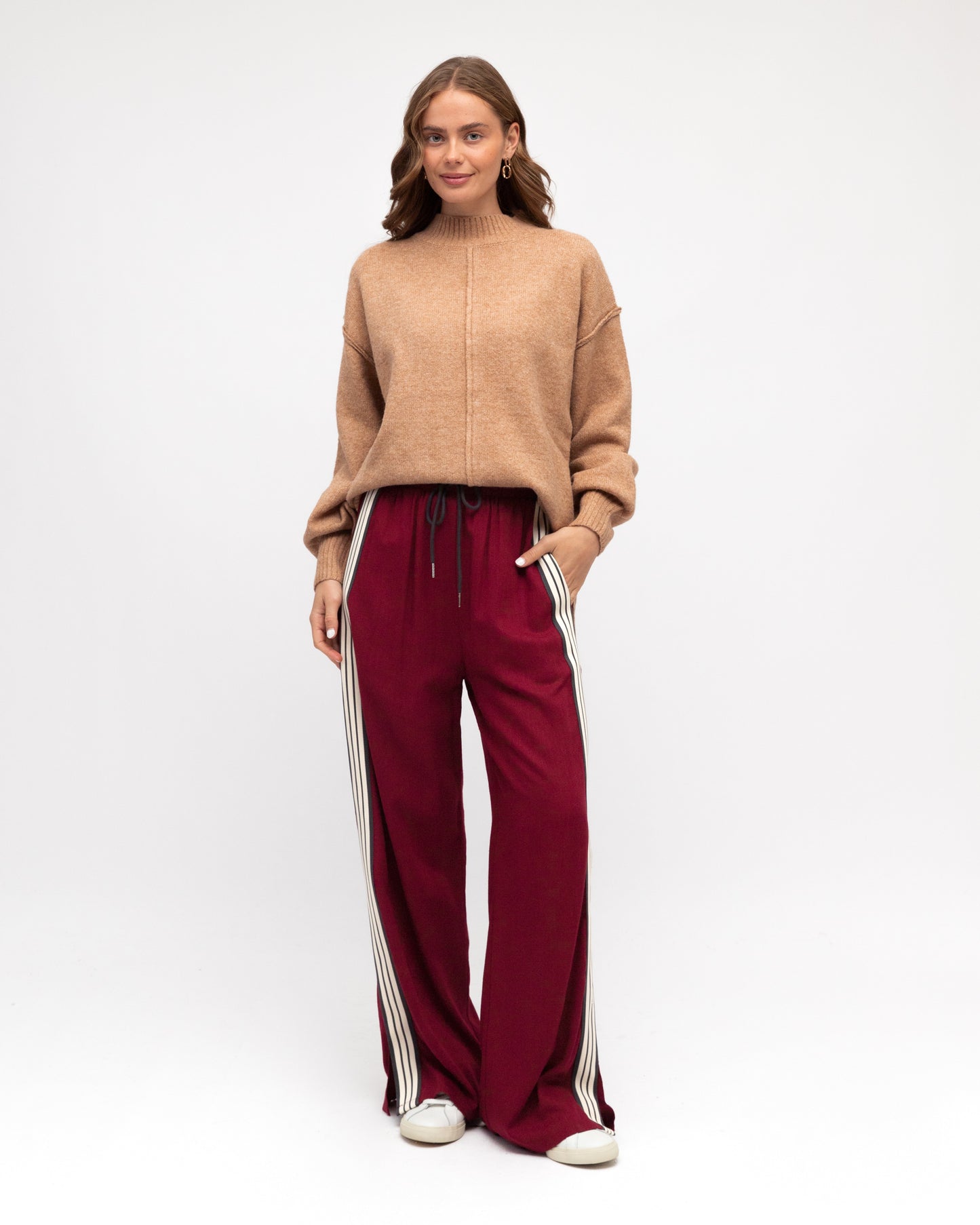 LABEL OF LOVE - Stripe Pants - Maroon