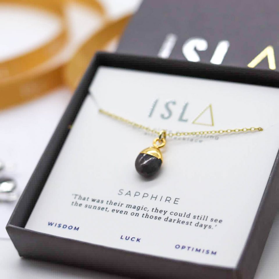 ISLA - Necklace - Sapphire - Gold