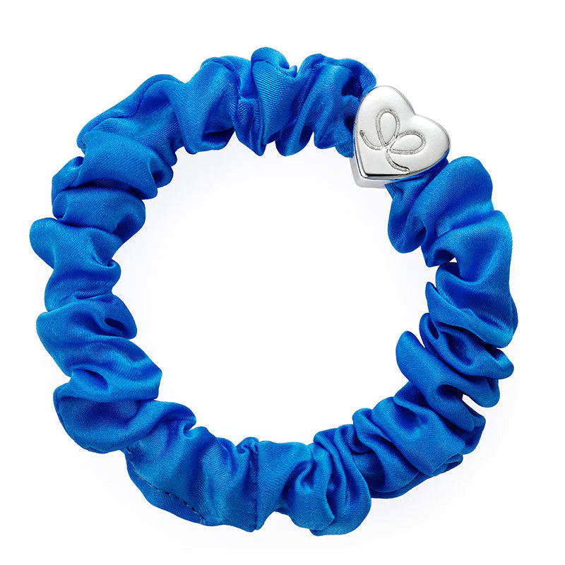 BY ELOISE - Silk Scrunchie - Silver Heart - select from 3 colours