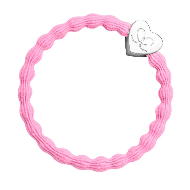 BY ELOISE - Plain Bangle Band - Silver Heart - select from 2 colours