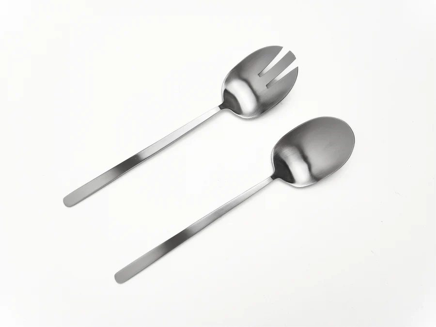 GABEL AND TELLER - Salad Server Set - 2pc - Brushed Stainless Steel