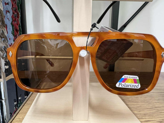 SUNGLASSES - Square Aviator - Brown
