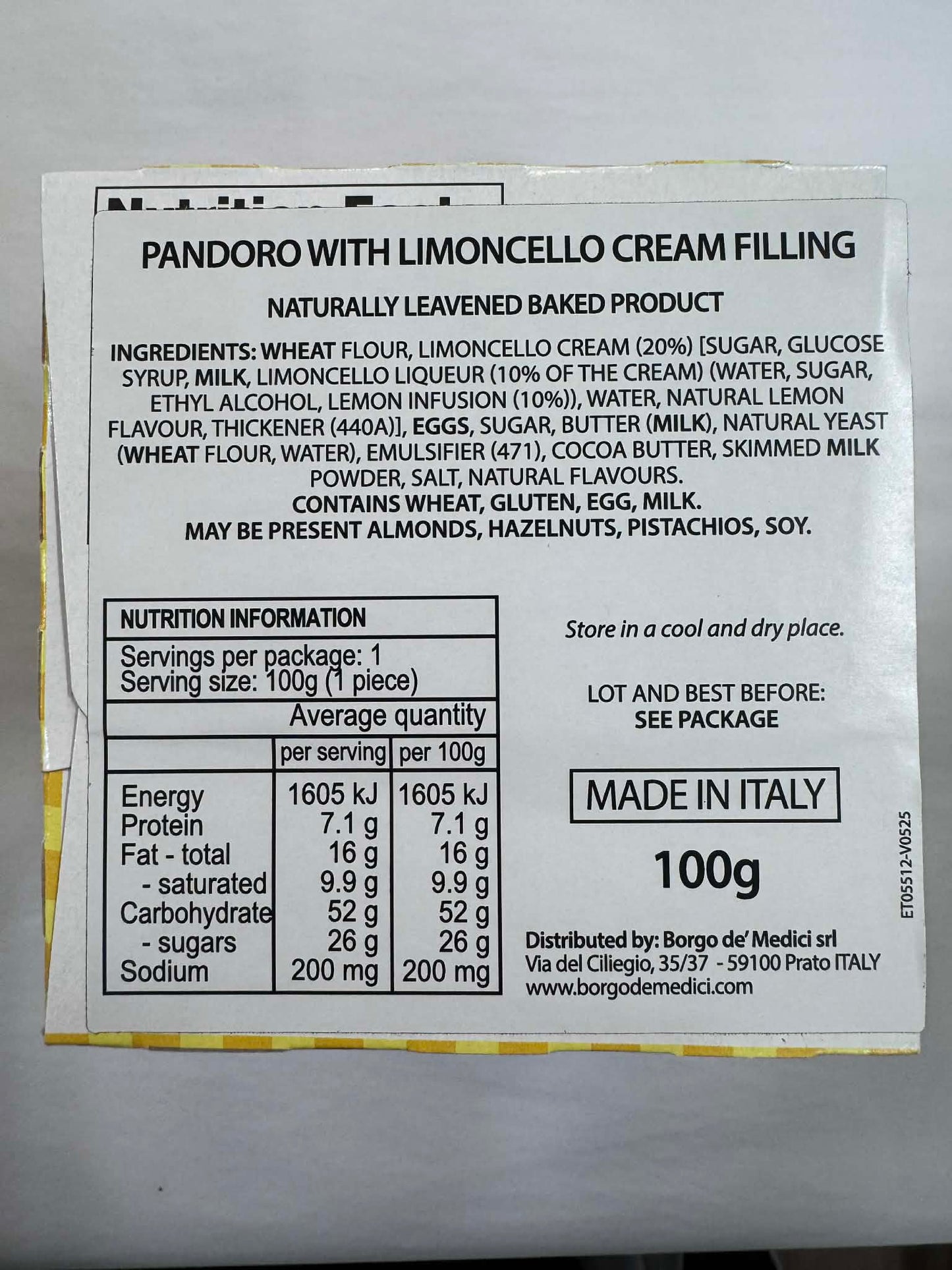 BORGO DE MEDICI - Limoncello Pandoro