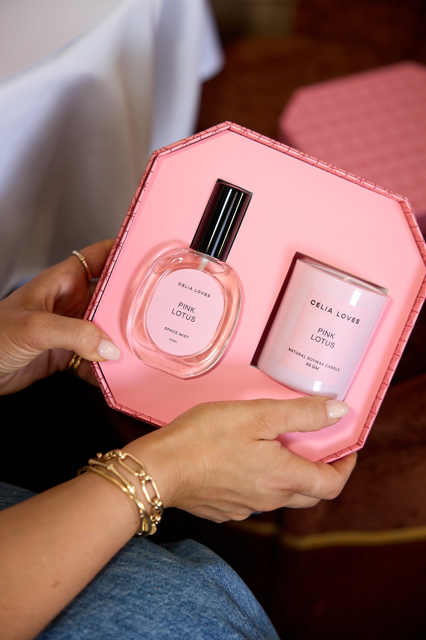 CELIA LOVES - Candle & Room Spray Duo Set - Pink Lotus
