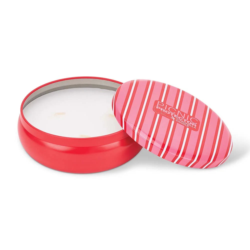 ANNABEL TRENDS - Picnic Protector Citronella Candle - Red & Pink Stripe
