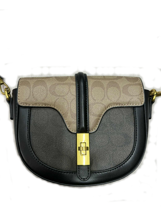 TRIPP - Two Toned Patterned Saddle Bag - Black