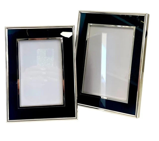 FRAME - Black & Silver Plated Frame 4 x 6