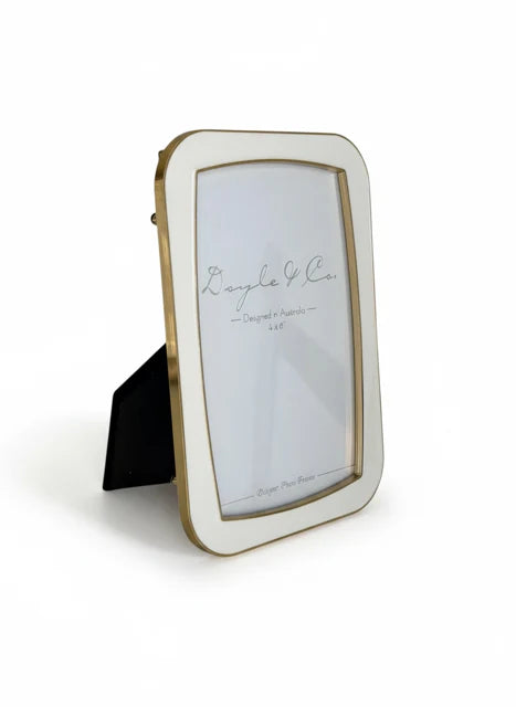 DOYLE & CO - FRAME - White/Gold Enamel Frame 5x7