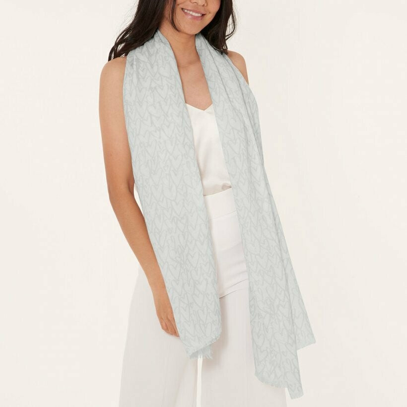 KATIE LOXTON - Sentiment Scarf - Love Love Love - Pale Grey