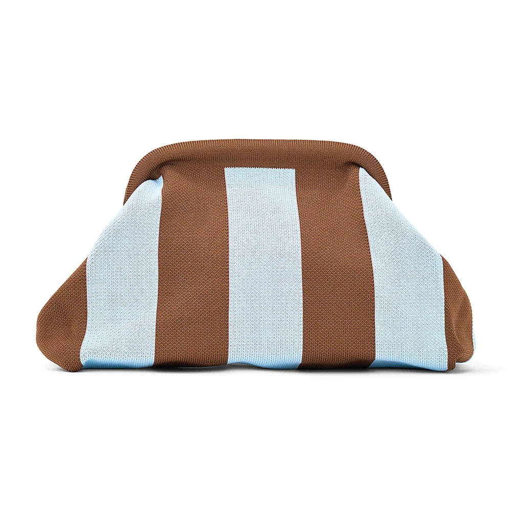 ANNABEL TRENDS - Dumpling Clutch - Sky Blue/Chocolate