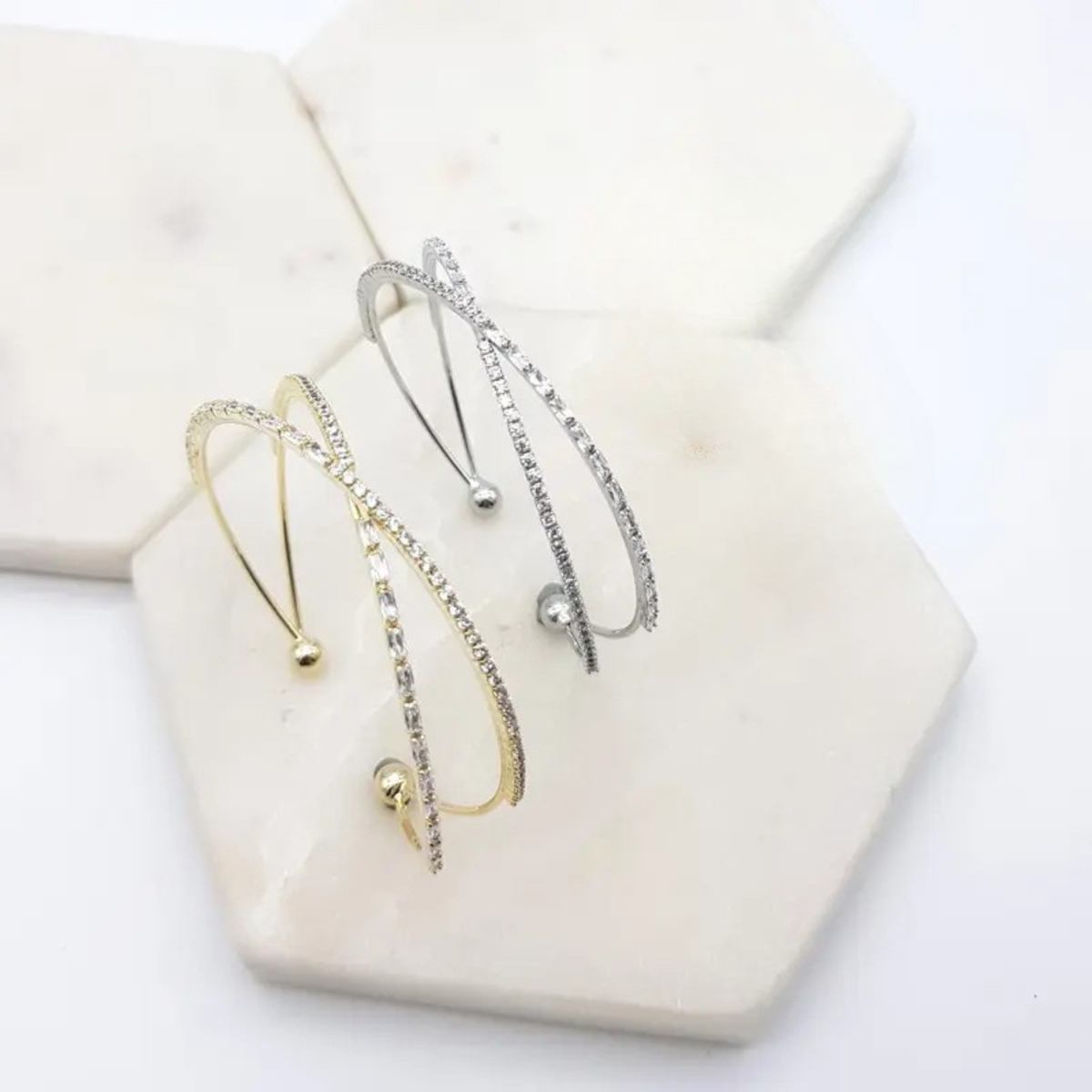 CHRYSALINI - BRACELET - Cross-Over Bracelet - Silver