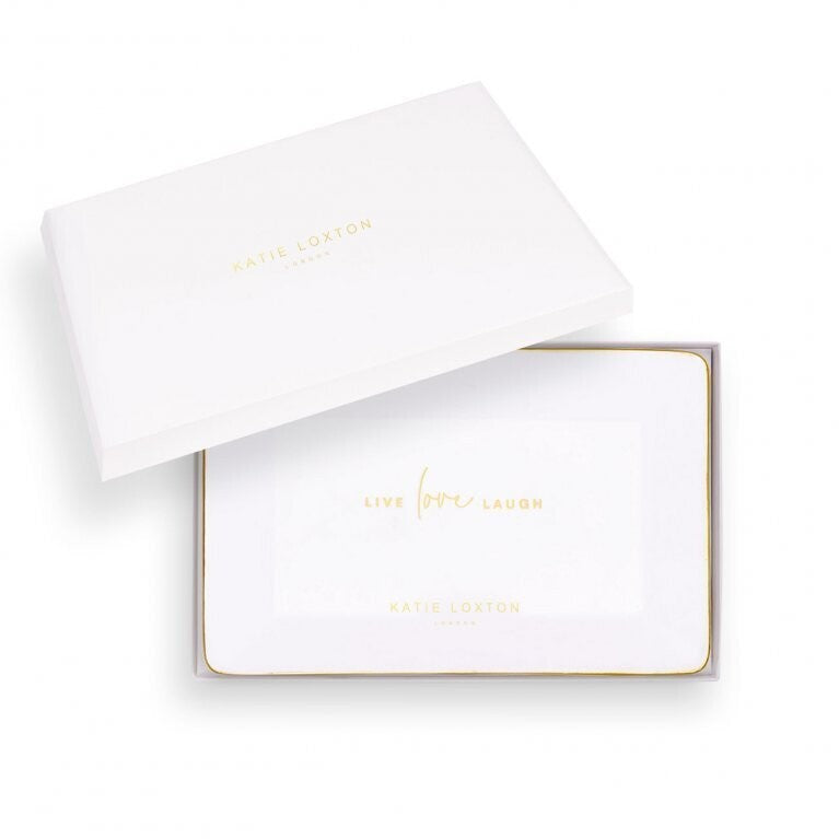 KATIE LOXTON - Rectangle Trinket Dish - Live Love Laugh
