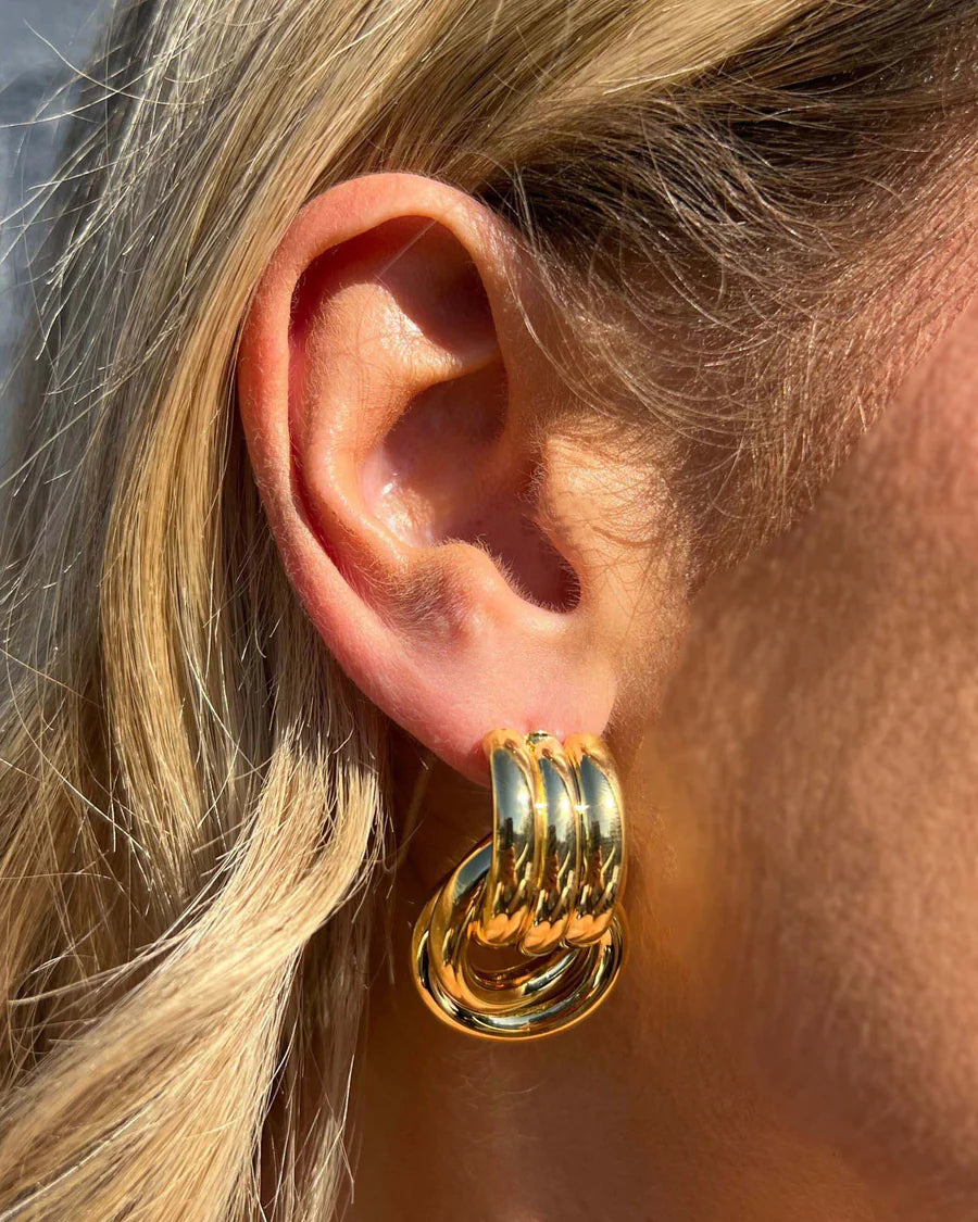 IZOA - EARRINGS - Fusion Stud Earrings - Gold
