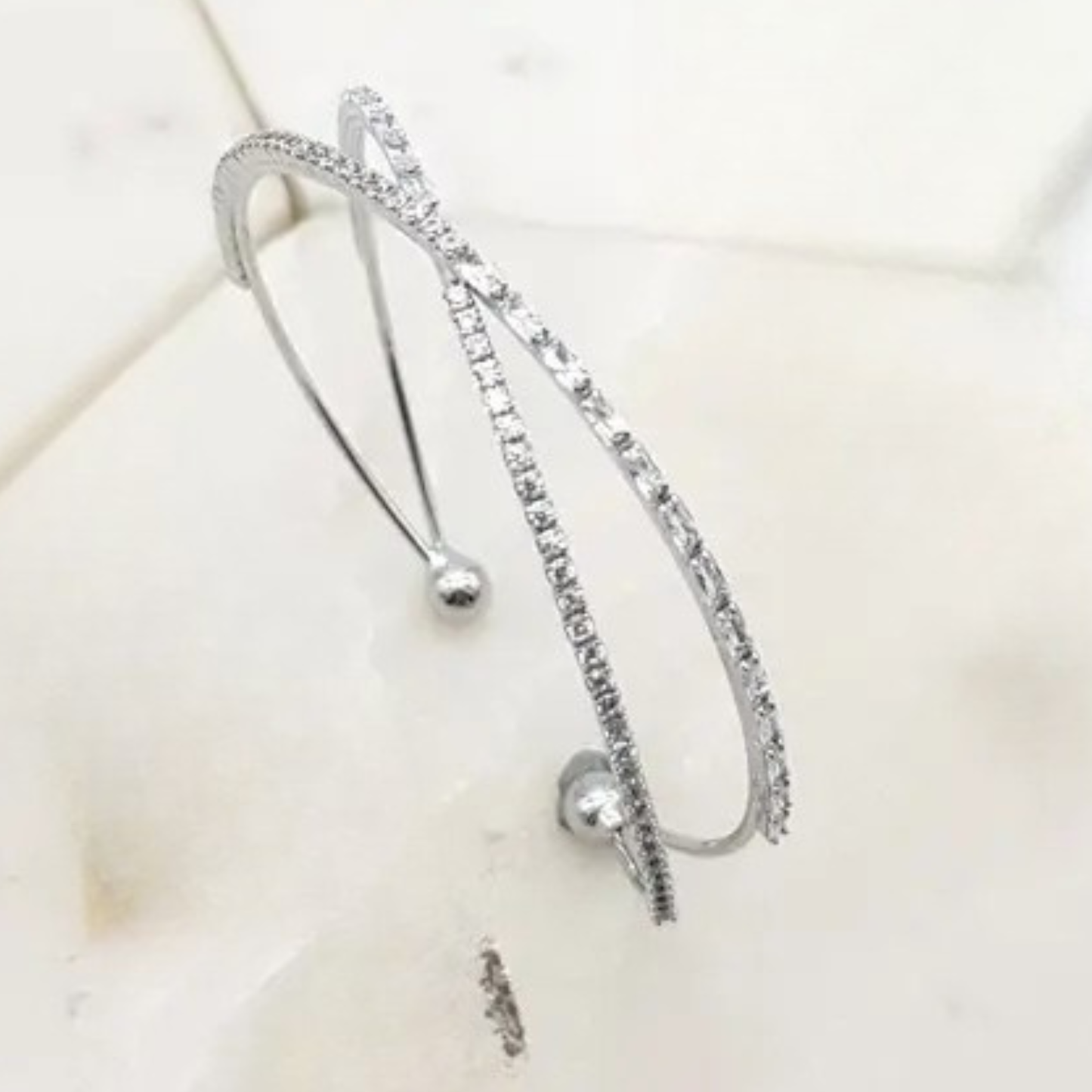 CHRYSALINI - BRACELET - Cross-Over Bracelet - Silver