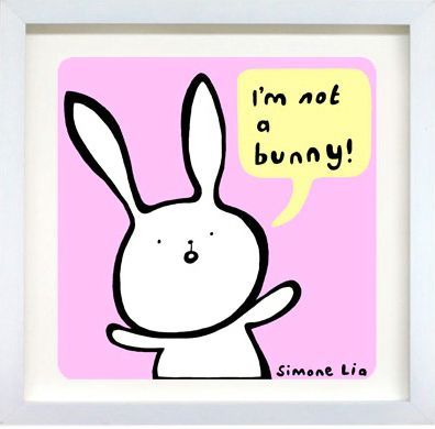 ART SLICE - I'm Not A Bunny! Pink (framed print)