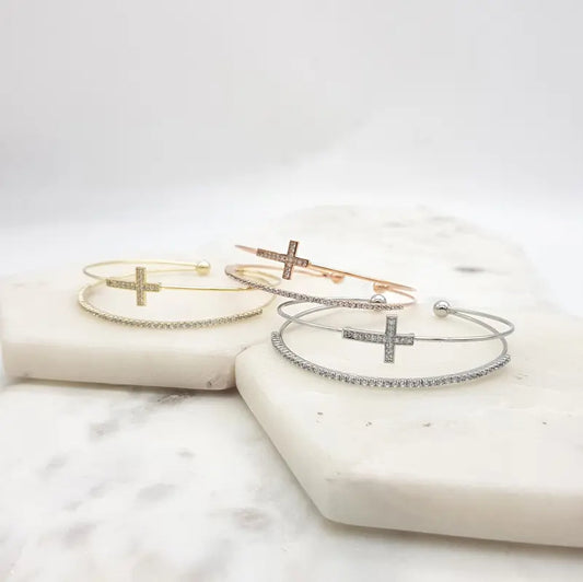 CHRYSALINI - BRACELET - Cross Bangle