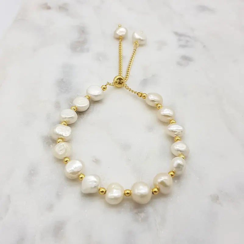 CHRYSALINI - BRACELET - Fresh Water Pearls - Gold