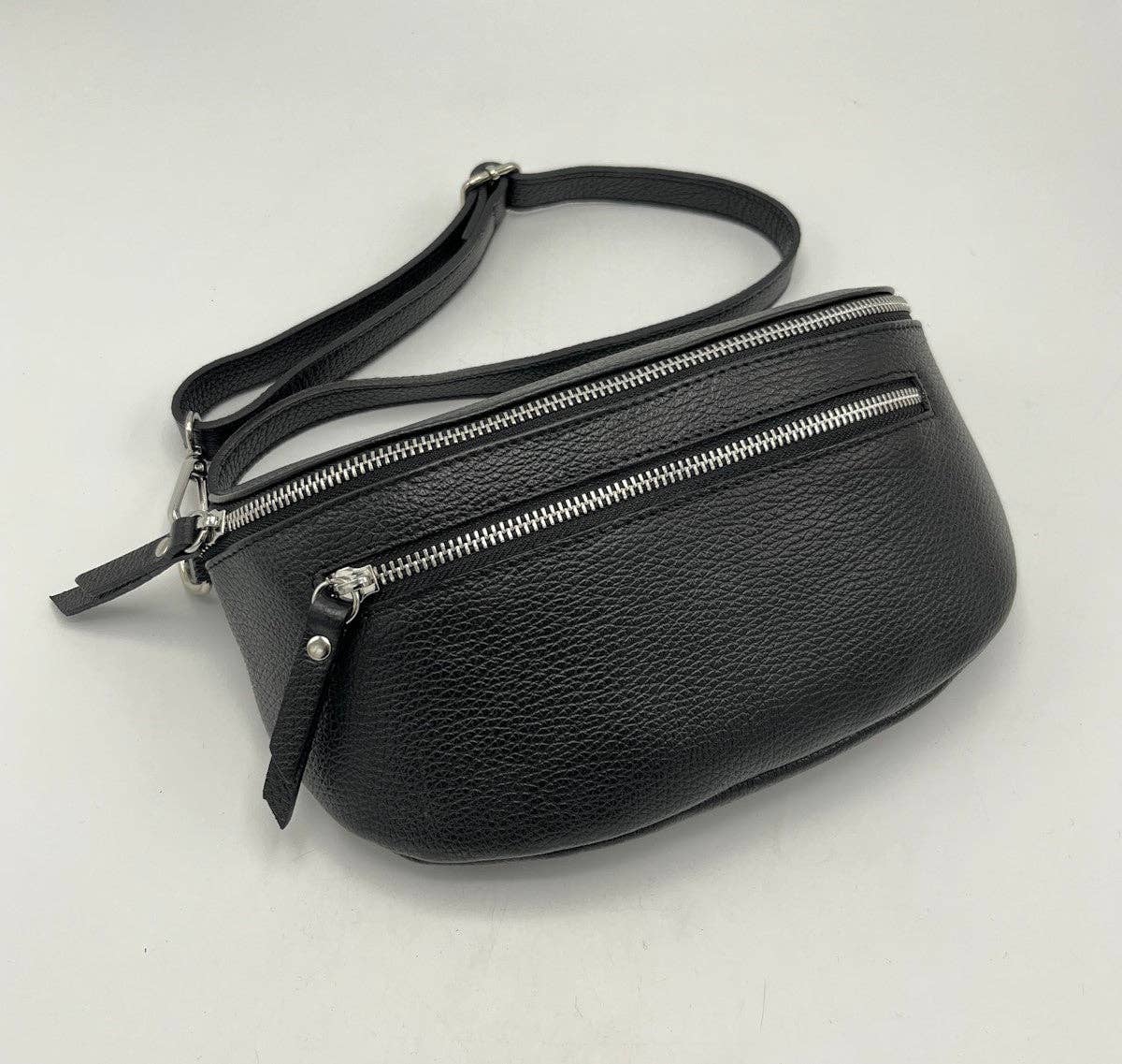 SUIE VALENTINI - Fanny Pack - Black (Genuine Leather)