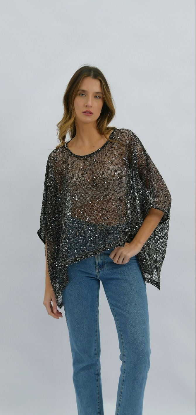 WORTHIER - Golden Hour Sequin Top - Black