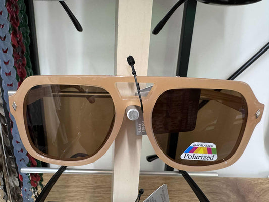 SUNGLASSES - Square Aviator - Cream