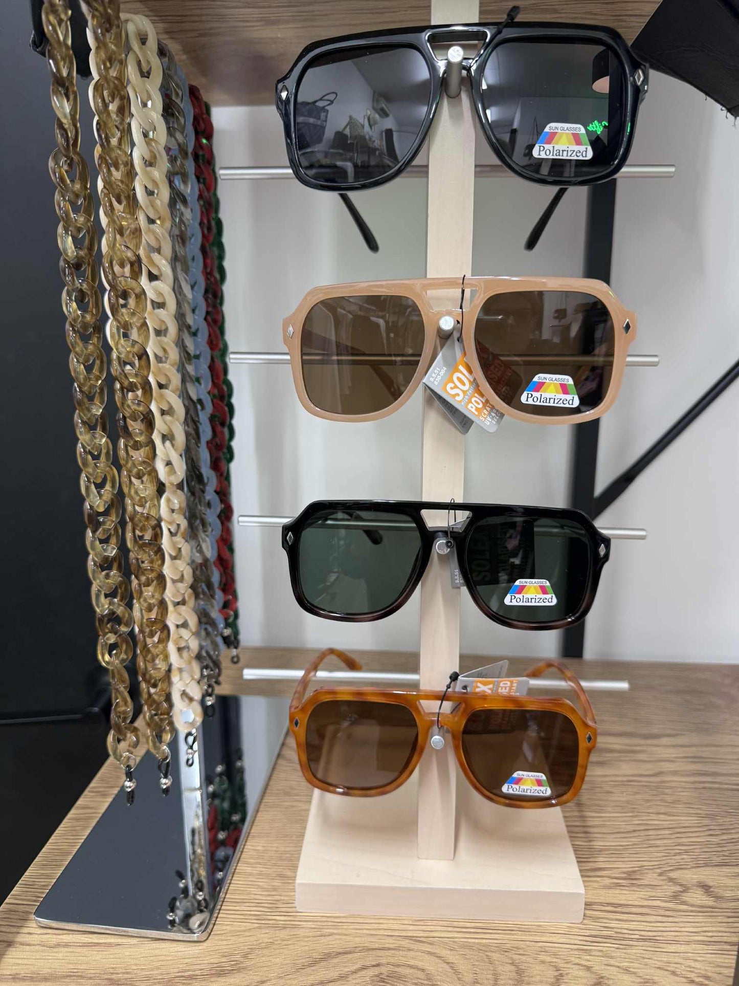 SUNGLASSES - Square Aviator - Brown