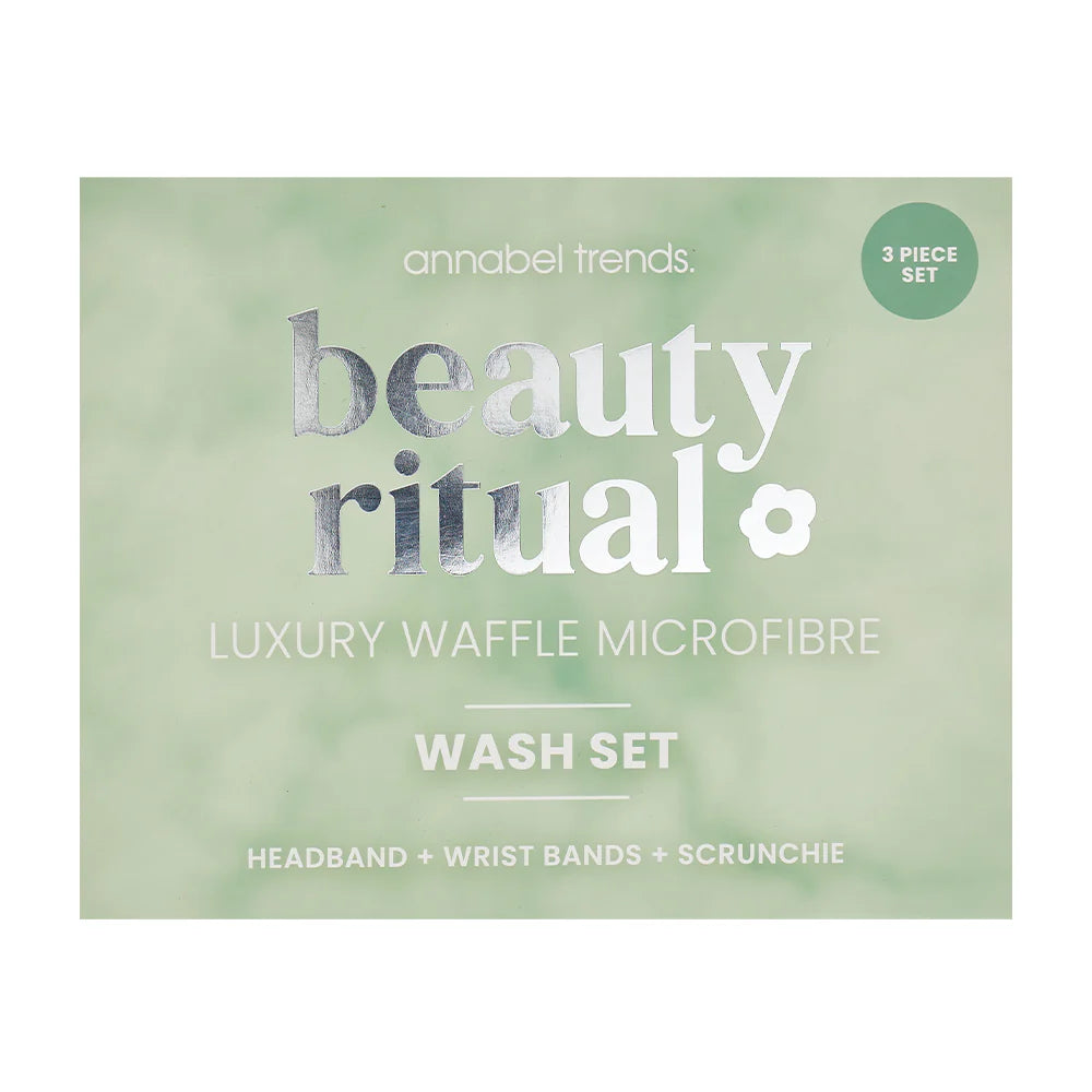 ANNABEL TRENDS - Beauty Ritual Luxury Waffle Wash Set - Moss - 3pc