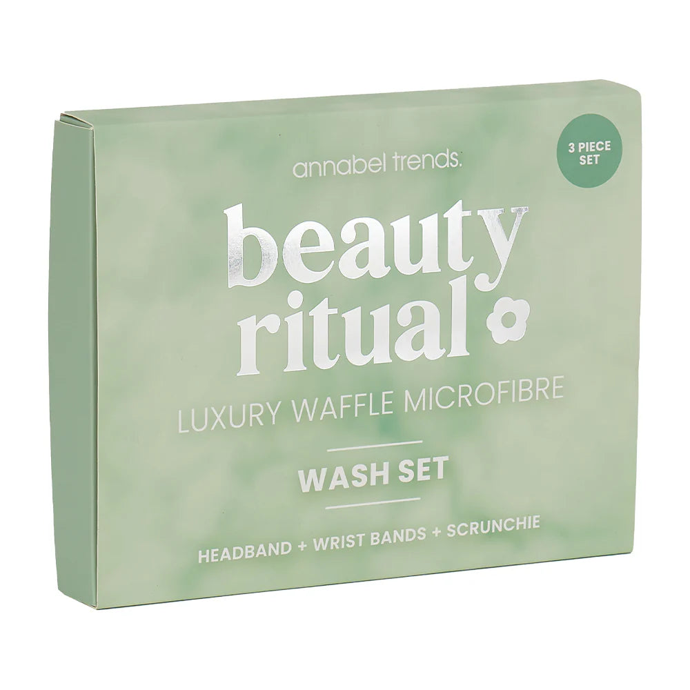 ANNABEL TRENDS - Beauty Ritual Luxury Waffle Wash Set - Moss - 3pc