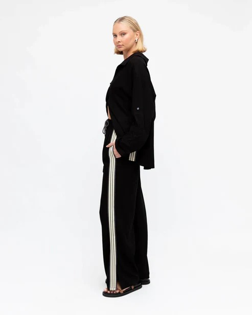 LABEL OF LOVE - Stripe Pants - Black