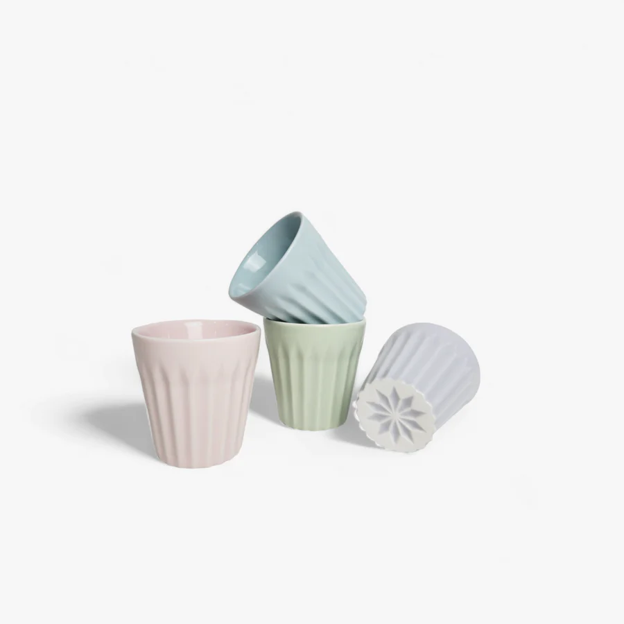GABEL AND TELLER - Matte Multi-Colour Pastel Espresso Cup - Set of 4