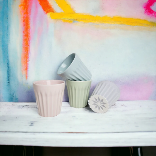 GABEL AND TELLER - Matte Multi-Colour Pastel Espresso Cup - Set of 4