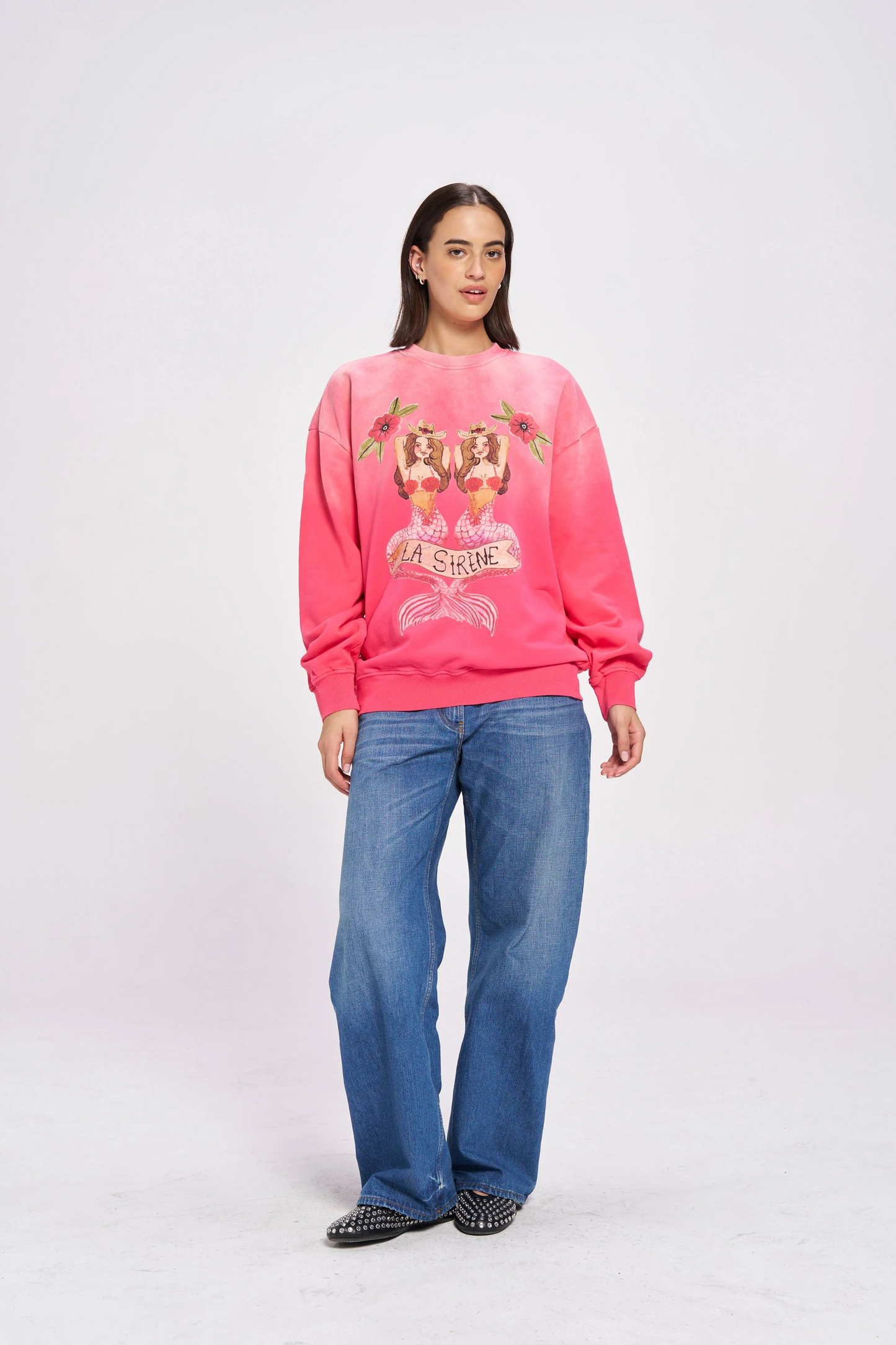MAKU THE LABEL - Mermaid La Sirene Crew Neck - Black Snow Wash