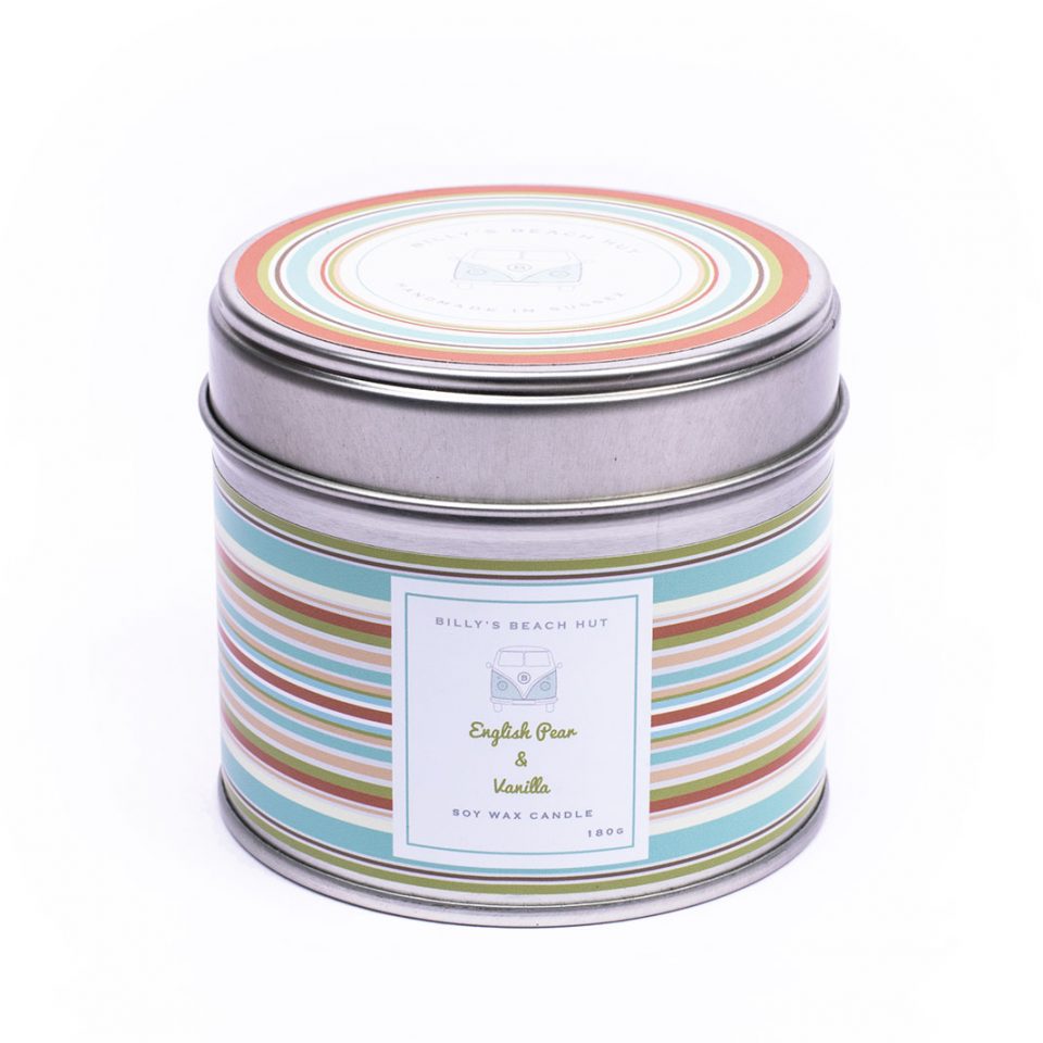 BILLY'S BEACH HUT - Candle in Tin - select from 12 scents
