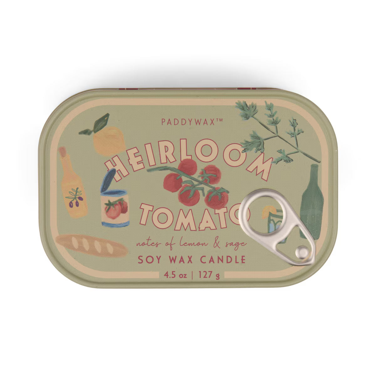 DESIGNWORKS INK - Bistro Tomato Printed Tin Candle - Heirloom Tomato