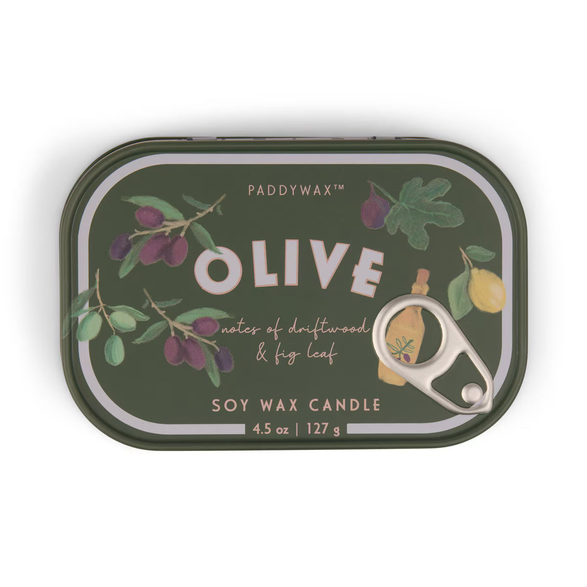 DESIGNWORKS INK - Bistro Olive Printed Tin Candle - Fig & Olive