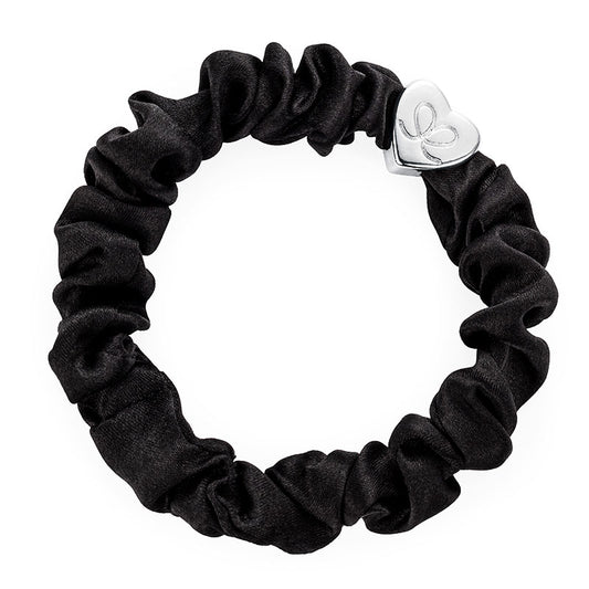 BY ELOISE - Silk Scrunchie - Silver Heart - select from 3 colours