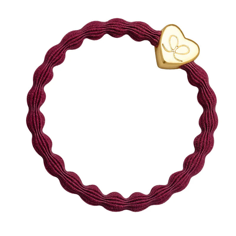 BY ELOISE - Plain Bangle Bands - Gold Heart - select from 9 colours