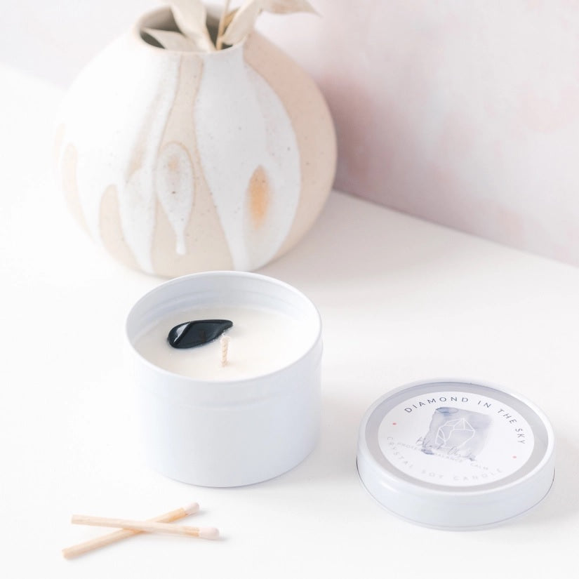 DIAMOND IN THE SKY - Crystal Candle Tin - select from 4 designs