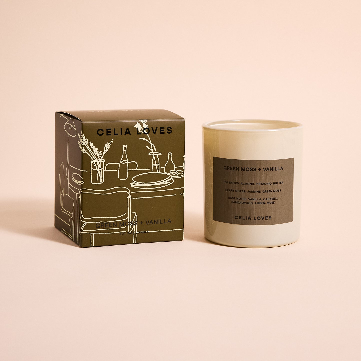 CELIA LOVES - Soy Candles - Green Moss & Vanilla 395g